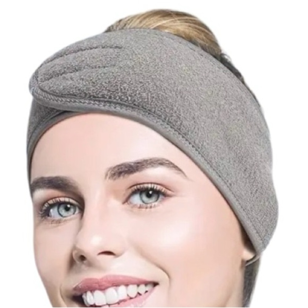Headband Head Wrap Spa Facial Makeup Athletic Adjustable Size White (1 Piece)